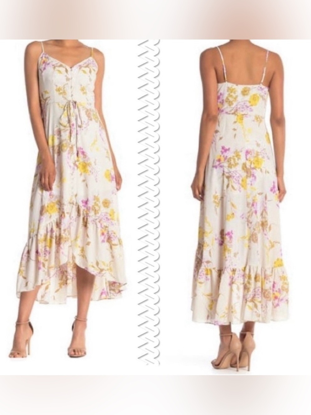 Nanette Lepore Oh So Pretty Hi-Lo Midi Floral Dress Size 2